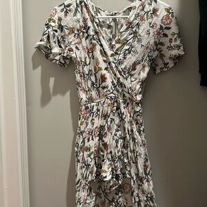 Floral romper with long back covering